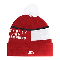 Bonnet commémoratif en tricot à revers avec pompon Chyron des Red Wings de Detroit pour homme