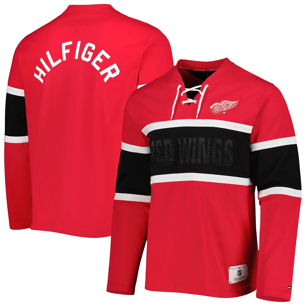 Haut à manches longues lacets Walter Red Wings de Detroit Tommy Hilfiger rouge pour homme