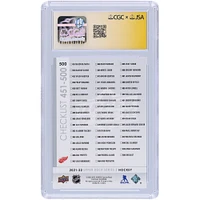 Moritz Seider & Lucas Raymond Detroit Red Wings Autographed 2021-22 Upper Deck Series 2 Young Guns Checklist #500 CGC Fanatics Witnessed Authenticated Rookie Card