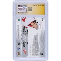 Moritz Seider Detroit Red Wings Autographed 2021-22 Upper Deck The Cup Rookie Foundations Quad Jersey relic #F-MO #/99 CGC Fanatics Witnessed Authenticated Auto 10 Rookie Card
