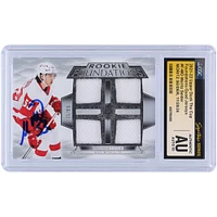 Moritz Seider Detroit Red Wings Autographed 2021-22 Upper Deck The Cup Rookie Foundations Quad Jersey relic #F-MO #/99 CGC Fanatics Witnessed Authenticated Auto 10 Rookie Card