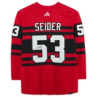 Moritz Seider Detroit Red Wings Autographed 2022-23 Reverse Retro Adidas Authentic Jersey