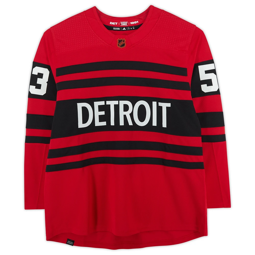 Moritz Seider Detroit Red Wings Autographed 2022-23 Reverse Retro Adidas Authentic Jersey