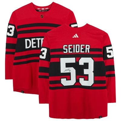 Moritz Seider Detroit Red Wings Autographed 2022-23 Reverse Retro Adidas Authentic Jersey