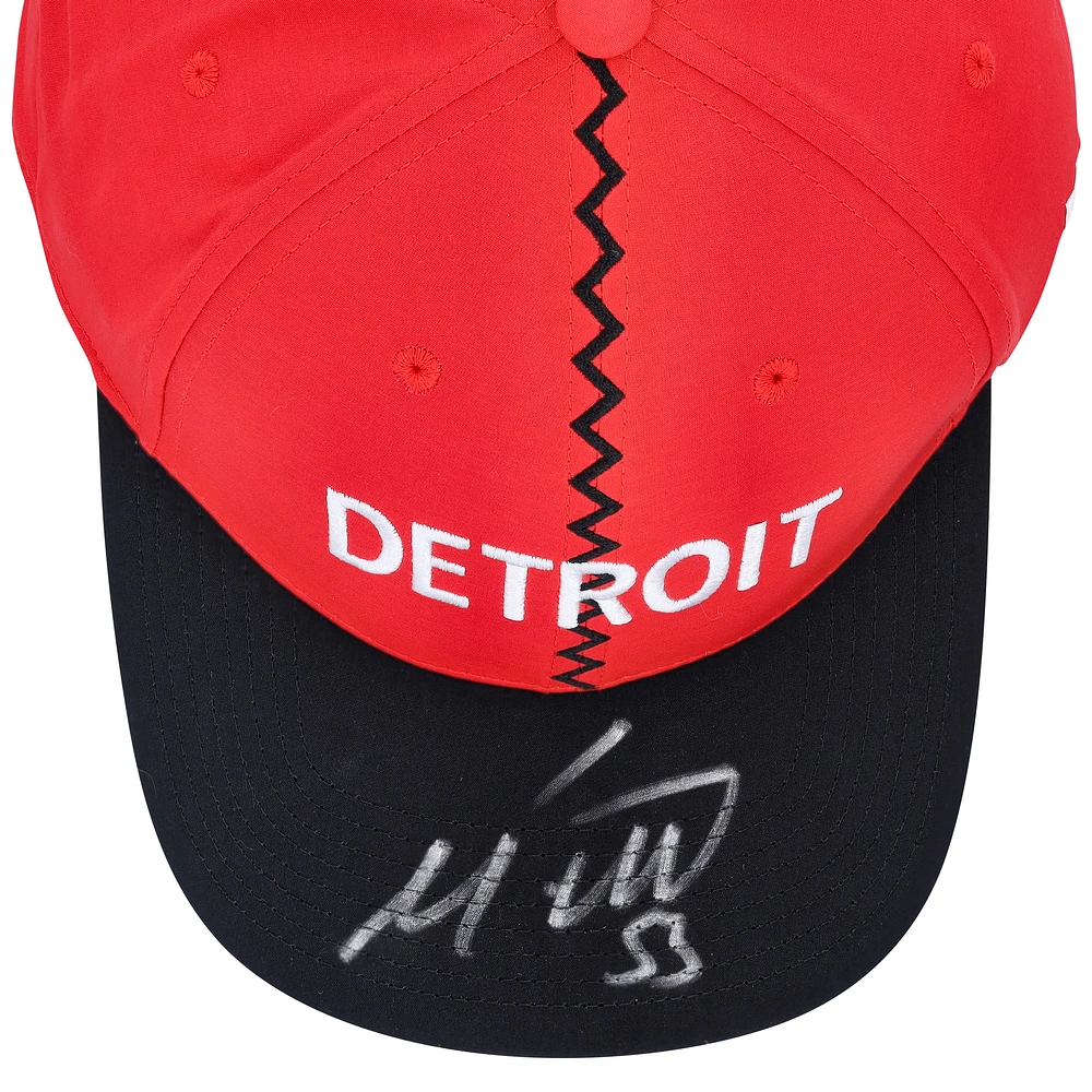 Moritz Seider Detroit Red Wings Autographed adidas 2022-23 Reverse Retro Cap