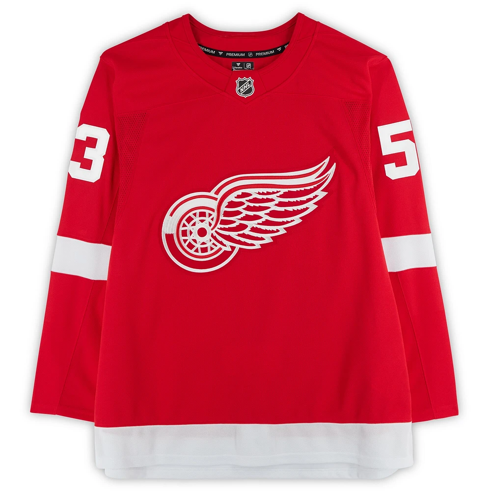 Maillot premium Red Fanatics autographié par Moritz Seider des Red Wings de Detroit