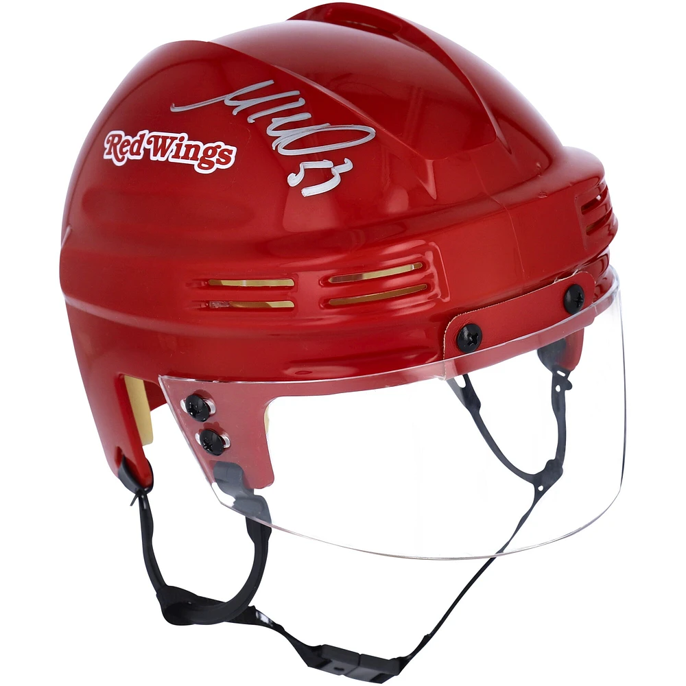 Moritz Seider Detroit Red Wings Autographed Red Mini Helmet