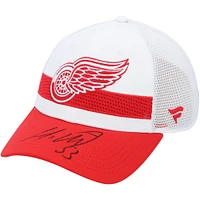 Moritz Seider Detroit Red Wings Autographed White Fanatics Draft Cap