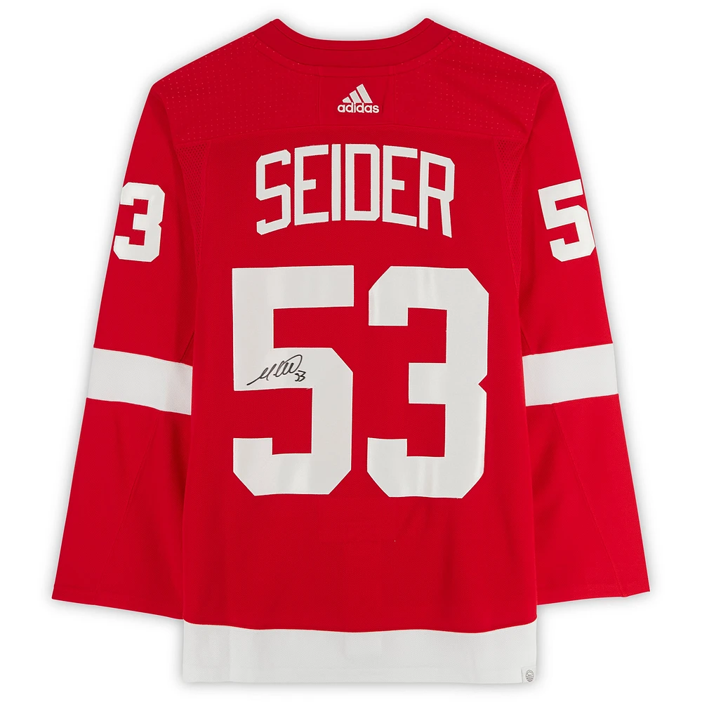 Moritz Seider Red Detroit Red Wings Autographed adidas Authentic Jersey