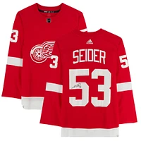 Moritz Seider Red Detroit Red Wings Autographed adidas Authentic Jersey