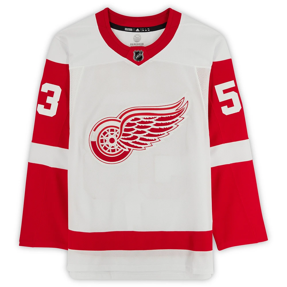 Maillot authentique adidas autographié par Moritz Seider des Red Wings de Detroit blanc