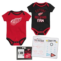 Newborn & Infant Detroit Red Wings #1 Draft Pick 2 Pack Creeper Blanket Set