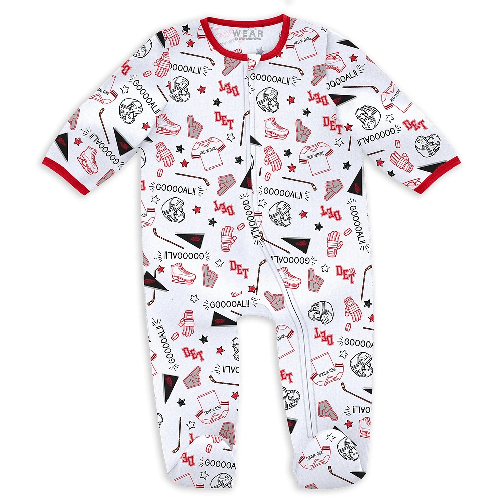 Ensemble pyjama et bavoir pour nouveau-né bébé par Erin Andrews Detroit Red Wings Sleep and Play