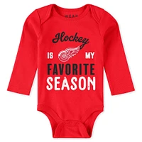 Newborn & Infant WEAR by Erin Andrews Detroit Red Wings Turn Me Around Bodysuits Pants 3-Piece Set