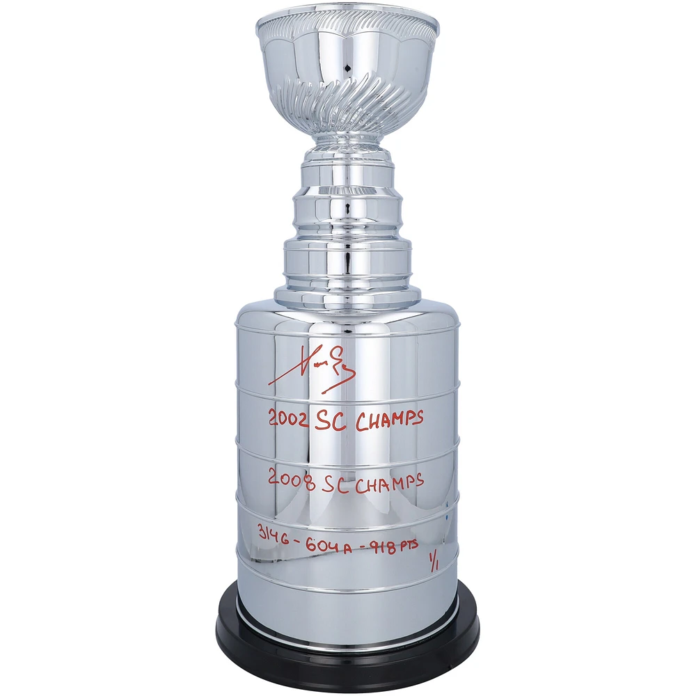 Pavel Datsyuk Detroit Red Wings Autographed 2' Replica Stanley Cup with Multiple Inscriptions - Limited Edition #1/1 - Signed in Red Ink