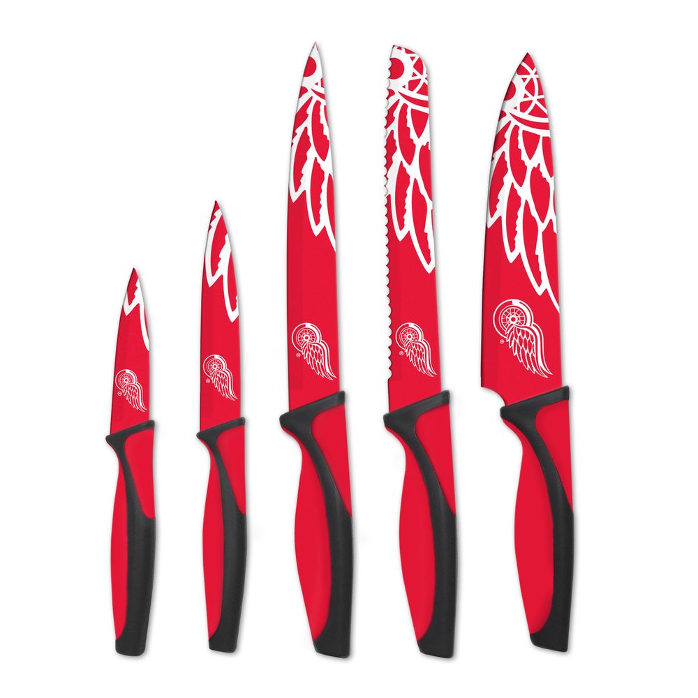 Red Detroit Red Wings 5-Piece Kitchen Knife Set