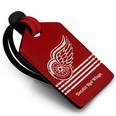 Red Detroit Red Wings Personalized Leather Luggage Tag