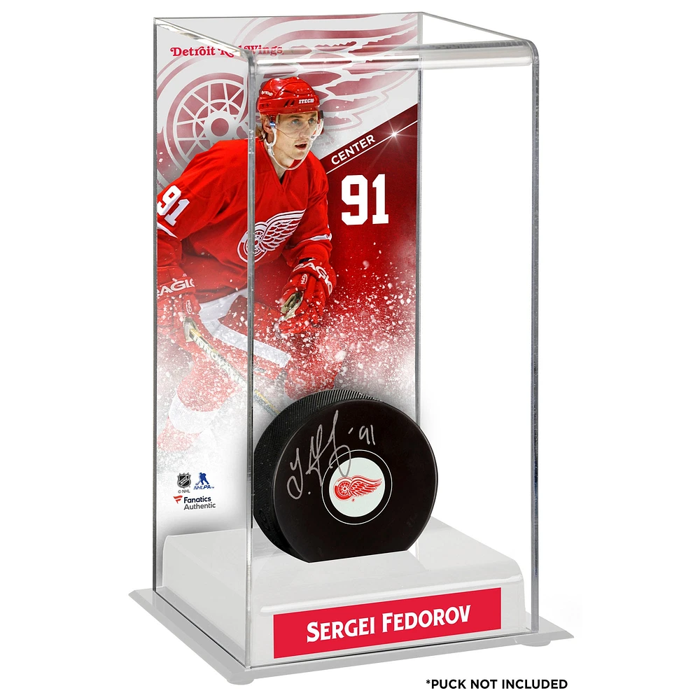 Sergei Fedorov Étui de luxe pour rondelle de hockey de luxe des Red Wings de Detroit