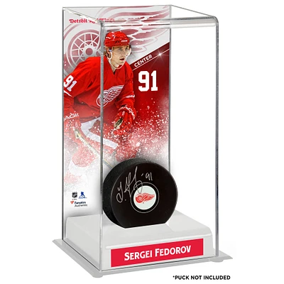 Sergei Fedorov Étui de luxe pour rondelle de hockey de luxe des Red Wings de Detroit