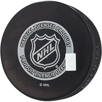 Rondelle de hockey autographiée par Simon Edvinsson des Red Wings de Détroit avec logo du repêchage de la LNH 2021 et inscription « #6 Pick »