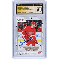 Carte recrue autographiée 2023-24 Upper Deck O-Pee-Chee #563 de Simon Edvinsson Detroit Red Wings, carte Auto 10 authentifiée par les fanatiques de CGC