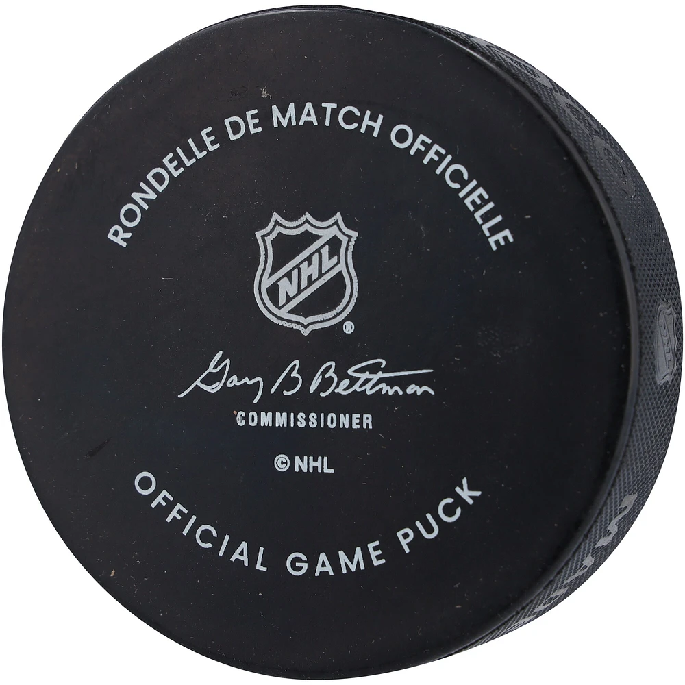 Rondelle de match officielle autographiée par Simon Edvinsson des Red Wings de Detroit