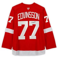 Maillot premium Red Fanatics autographié par Simon Edvinsson des Red Wings de Detroit