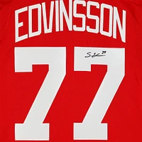 Maillot premium Red Fanatics autographié par Simon Edvinsson des Red Wings de Detroit