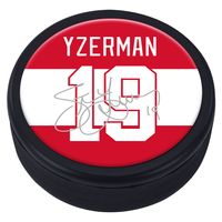 Steve Yzerman Detroit Red Wings Souvenir Player Puck with Replica Signature