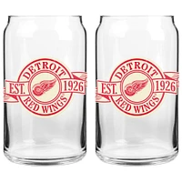 Le Sports Vault Detroit Red Wings 16 oz. Ensemble de deux verres à canettes