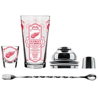 The Sports Vault Detroit Red Wings Five-Piece Bartender Shot Glass & Mixing Glass Set