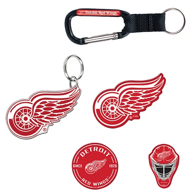 Lot de 5 porte-clés et aimants pour réfrigérateur WinCraft Detroit Red Wings