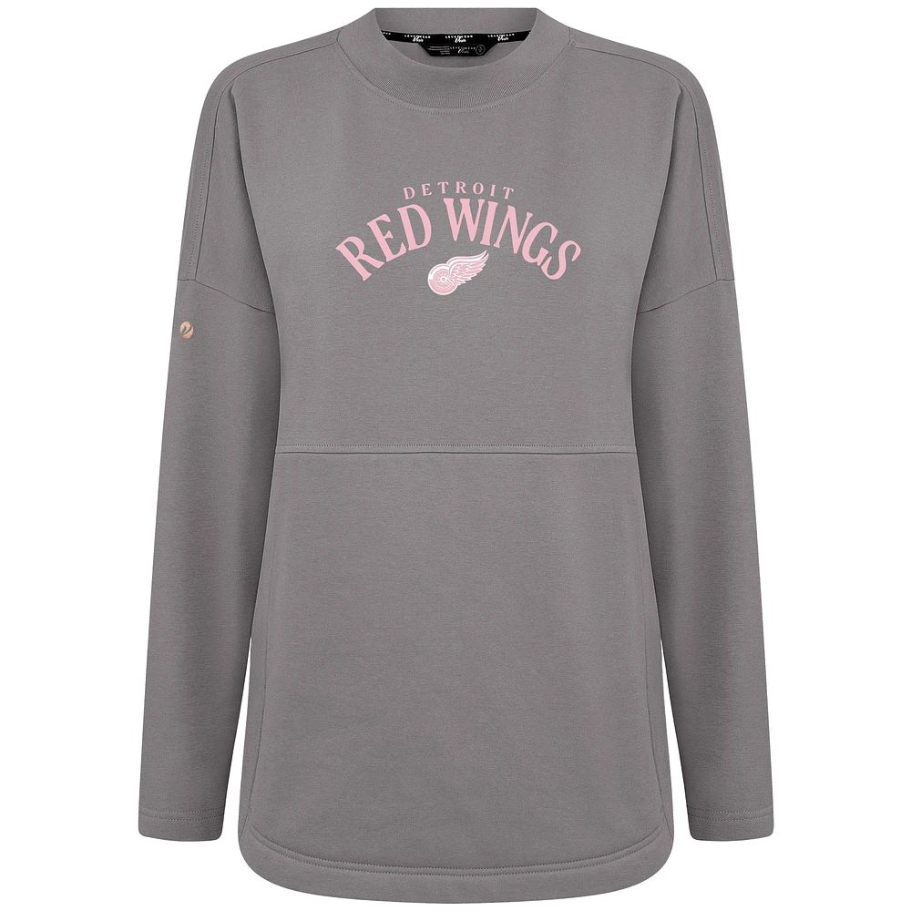 Sweat-shirt à col roulé Beaudry pour la fête des mères Red Wings de Detroit femme, gris Levelwear
