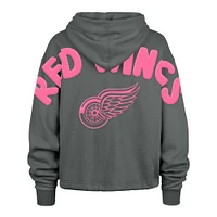 Sweat à capuche court Bright Side Venice '47 gris pour femme des Detroit Red Wings