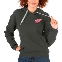 Detroit Lions Antigua Women's Victory Pullover Hoodie - Heathered Gray