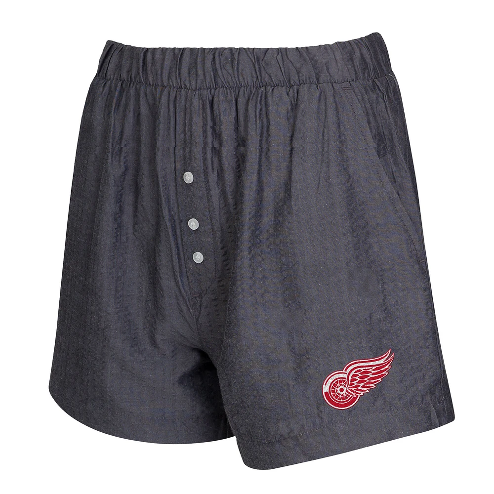 Ensemble de deux boxers Concepts Sport Charcoal Detroit Red Wings pour femme