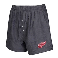 Ensemble de deux boxers Concepts Sport Charcoal Detroit Red Wings pour femme