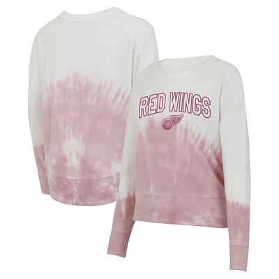 T-shirt à manches longues Concepts Sport gris/blanc Detroit Red Wings Orchard Tie-Dye pour femmes