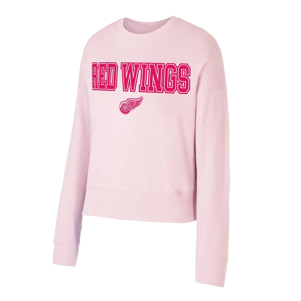 Sweat-shirt tri-blend rose ton sur des Red Wings de Detroit pour femme Concepts Sport