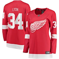 Fanatics pour femmes Alex Lyon Red Detroit Wings Maillot de joueur échappé à domicile