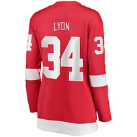 Fanatics pour femmes Alex Lyon Red Detroit Wings Maillot de joueur échappé à domicile