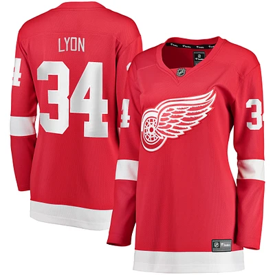 Fanatics pour femmes Alex Lyon Red Detroit Wings Maillot de joueur échappé à domicile