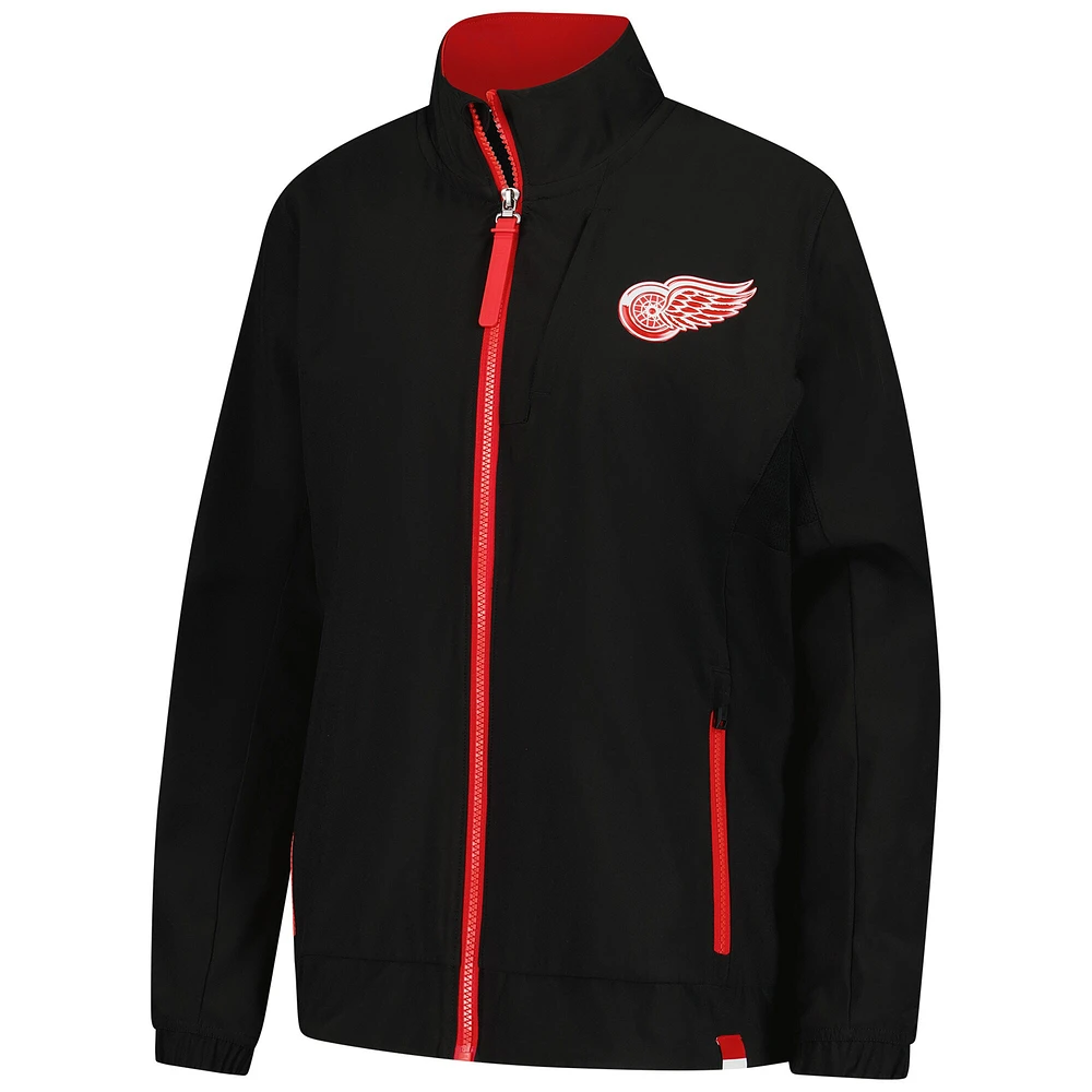 Veste d'entraîneur de patinoire authentique Pro Rink Fanatics noire pour femme des Red Wings Detroit