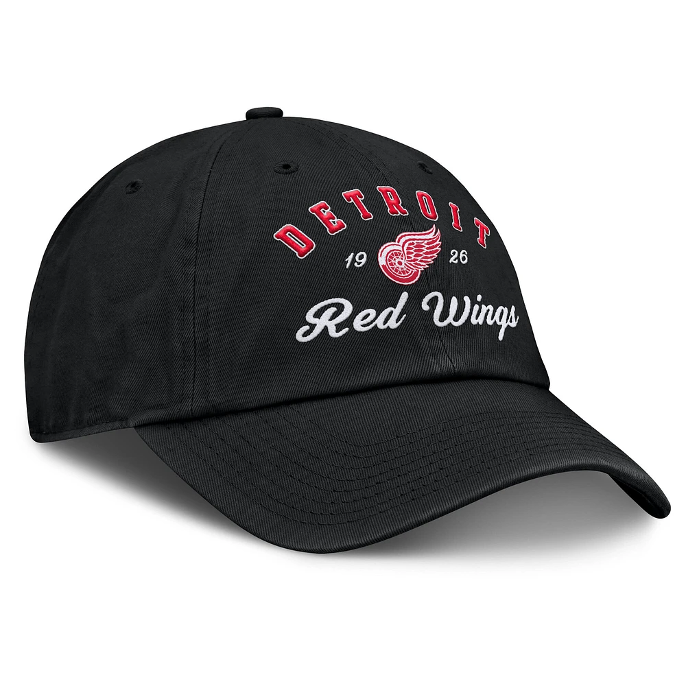 Women's Fanatics Black Detroit Red Wings Dasher Adjustable Hat