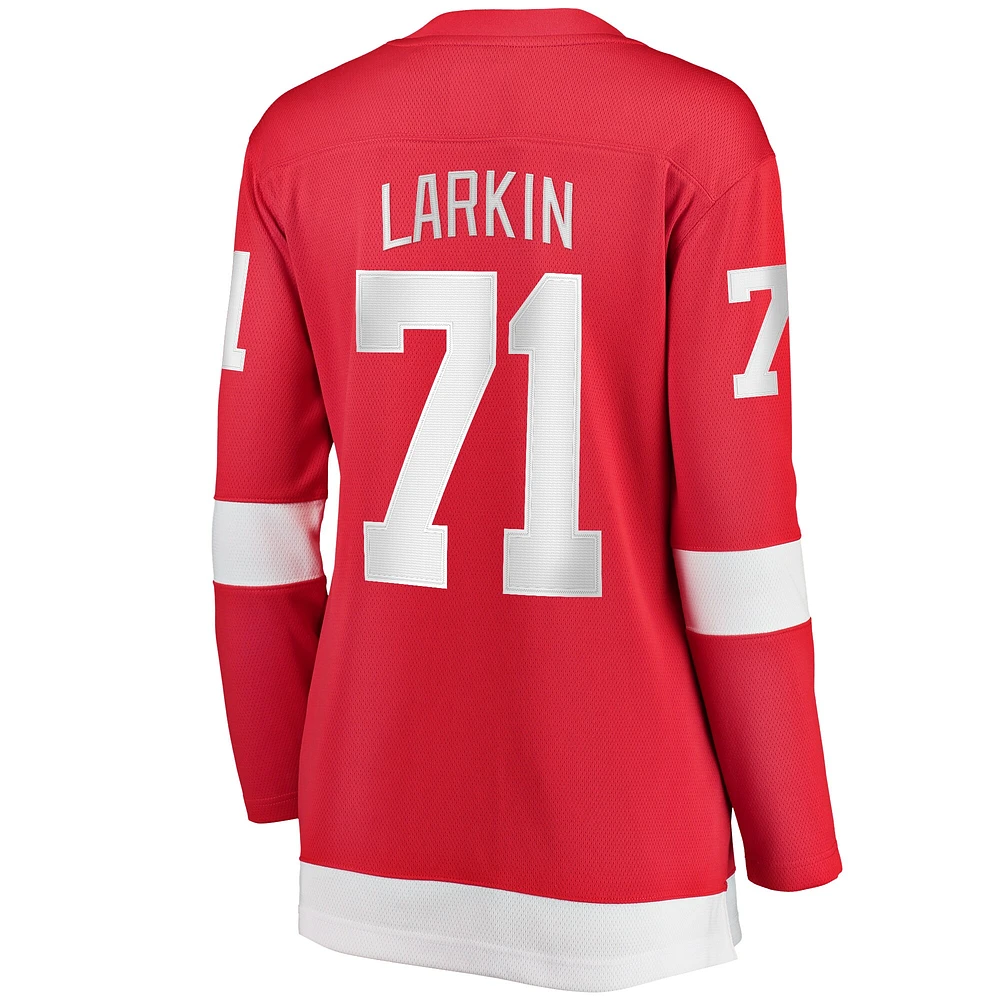 Maillot de joueur échappé à domicile Fanatics Dylan Larkin Red Detroit Wings pour femmes