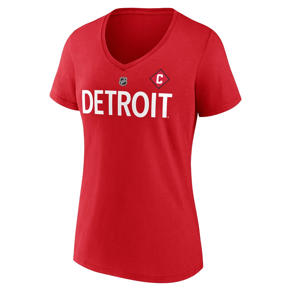 Women's Fanatics Dylan Larkin Red Detroit Wings Special Edition 2.0 Name & Number V-Neck T-Shirt