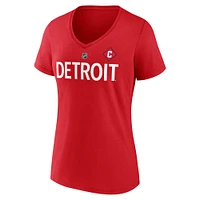 Women's Fanatics Dylan Larkin Red Detroit Wings Special Edition 2.0 Name & Number V-Neck T-Shirt