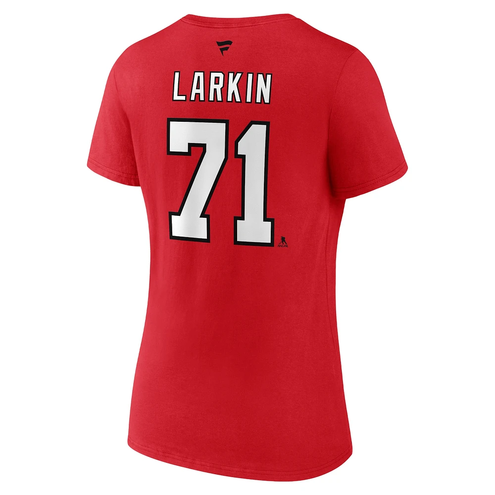 Women's Fanatics Dylan Larkin Red Detroit Wings Special Edition 2.0 Name & Number V-Neck T-Shirt