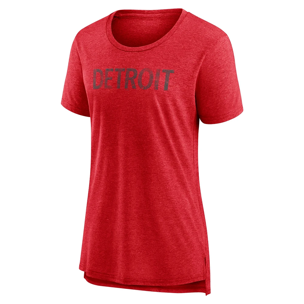 Women's Fanatics Heather Red Detroit Wings Special Edition 2.0 Modern T-Shirt