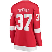 Fanatiques féminines J.T. Compher Red Detroit Wings Maillot de joueur échappé à domicile